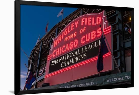 Wrigley Field Marquee Cubs National League Champs-Steve Gadomski-Framed Photographic Print