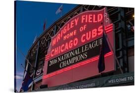 Wrigley Field Marquee Cubs National League Champs-Steve Gadomski-Stretched Canvas