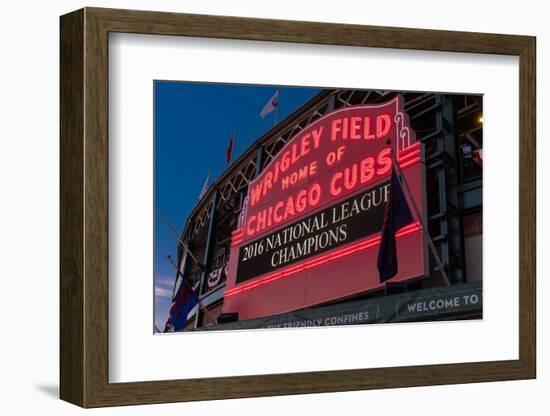 Wrigley Field Marquee Cubs National League Champs-Steve Gadomski-Framed Photographic Print