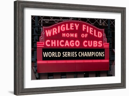 Wrigley Field Marquee Cubs World Series Champs 201-Steve Gadomski-Framed Photographic Print