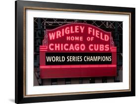 Wrigley Field Marquee Cubs World Series Champs 201-Steve Gadomski-Framed Photographic Print