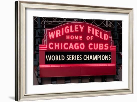 Wrigley Field Marquee Cubs World Series Champs 201-Steve Gadomski-Framed Photographic Print