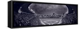 Wrigley Field Night Game Chicago BW-Steve Gadomski-Framed Stretched Canvas