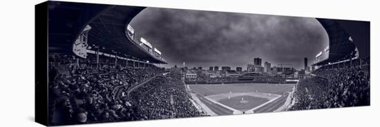 Wrigley Field Night Game Chicago BW-Steve Gadomski-Stretched Canvas