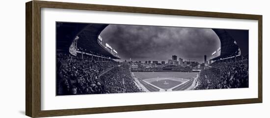 Wrigley Field Night Game Chicago BW-Steve Gadomski-Framed Photographic Print