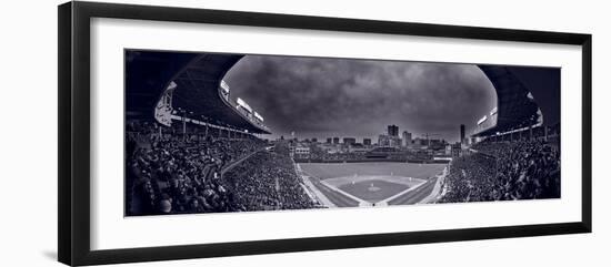 Wrigley Field Night Game Chicago BW-Steve Gadomski-Framed Photographic Print