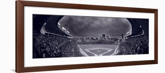 Wrigley Field Night Game Chicago BW-Steve Gadomski-Framed Photographic Print