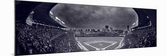 Wrigley Field Night Game Chicago BW-Steve Gadomski-Mounted Photographic Print