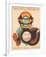 Wrigley Field Poster with Phantom Catcher-null-Framed Art Print