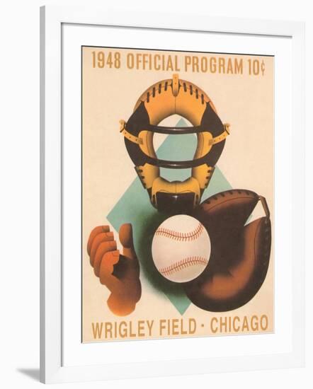 Wrigley Field Poster with Phantom Catcher-null-Framed Art Print