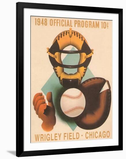 Wrigley Field Poster with Phantom Catcher-null-Framed Art Print