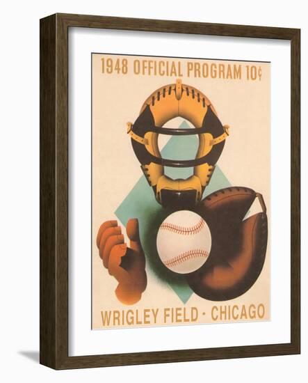 Wrigley Field Poster with Phantom Catcher-null-Framed Art Print