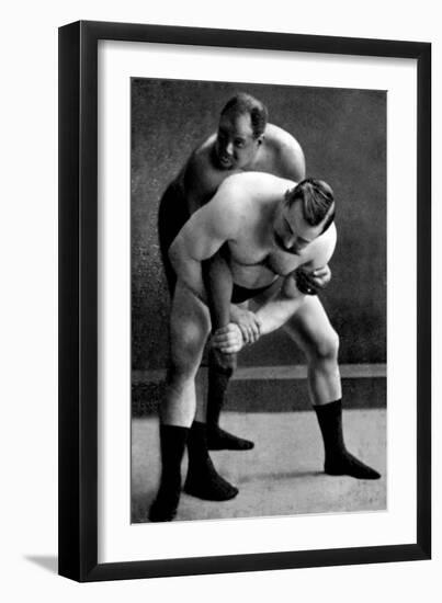 Wrist Lock: Russian Wrestlers-null-Framed Art Print