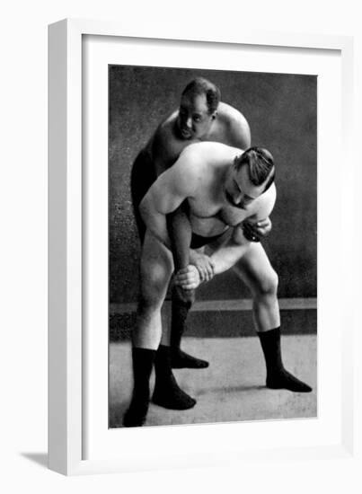 Wrist Lock: Russian Wrestlers-null-Framed Art Print