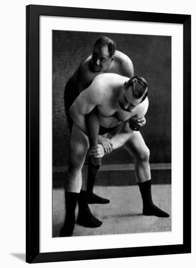 Wrist Lock: Russian Wrestlers-null-Framed Art Print