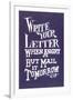 Write Your Letter When Angry, Advice-null-Framed Art Print