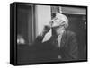 Writer Dashiell Hammett Smoking a Cigarette-Paul Dorsey-Framed Stretched Canvas