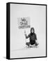 Writer Gloria Steinem Sitting on Floor with Sign "We Shall Overcome" Regarding Pop Culture-Yale Joel-Framed Stretched Canvas