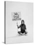 Writer Gloria Steinem Sitting on Floor with Sign "We Shall Overcome" Regarding Pop Culture-Yale Joel-Stretched Canvas