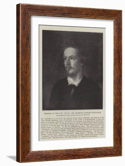 Writers of the Day, Mr Algernon Charles Swinburne-George Frederick Watts-Framed Giclee Print