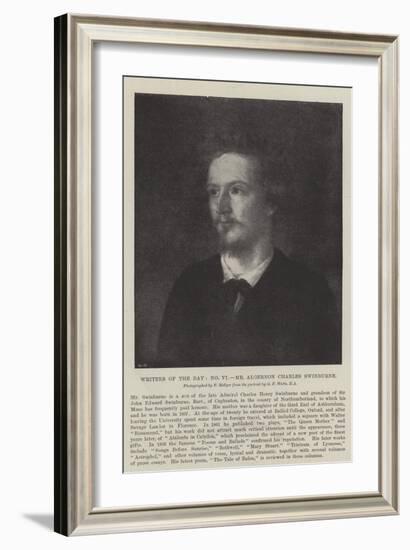 Writers of the Day, Mr Algernon Charles Swinburne-George Frederick Watts-Framed Giclee Print