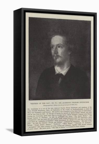 Writers of the Day, Mr Algernon Charles Swinburne-George Frederick Watts-Framed Stretched Canvas