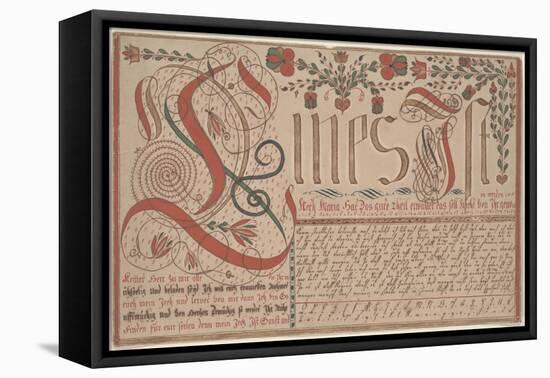 Writing Exercise (Vorschrift) for Esther Hadmänn, Fraktur Painting-Johann Adam Eyer-Framed Stretched Canvas