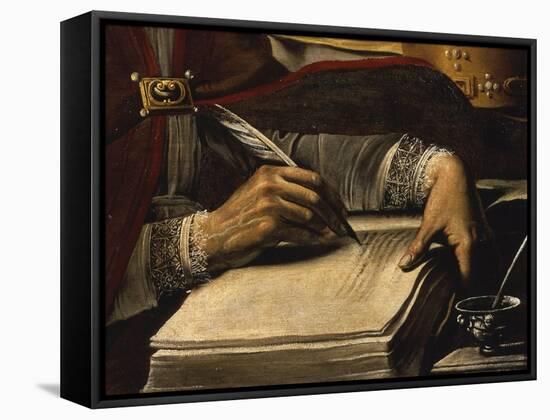 Writing Hand, from Saint Ambrose, 339-397 Ad Bishop and Doctor of the Church (Detail)-Rutilio Manetti-Framed Stretched Canvas