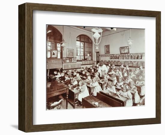 Writing Lesson, Hugh Myddelton School, Finsbury, London, 1906-null-Framed Photographic Print