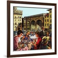 "Writing Postcards Home," June 30, 1962-Constantin Alajalov-Framed Giclee Print