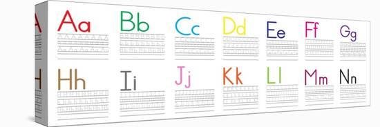 Writing Practice of English Letters from A to N. Education for Children. Vector Illustration-Nosyrevy-Stretched Canvas