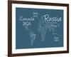 Writing Text Map of the World Map-Michael Tompsett-Framed Art Print