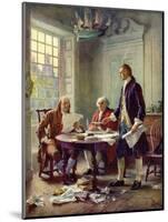 Writing the Declaration of Independence, 1776-Jean Leon Gerome Ferris-Mounted Art Print