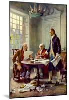 Writing the Declaration of Independence Historical Art Print Poster-null-Mounted Poster