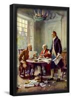 Writing the Declaration of Independence Historical Art Print Poster-null-Framed Poster