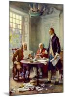 Writing the Declaration of Independence Historical-null-Mounted Art Print