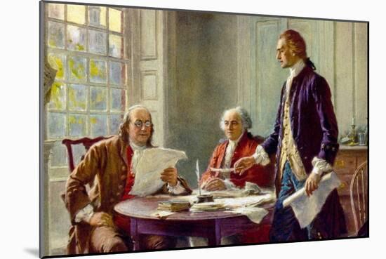 Writing the Declaration of Independence in 1776-Jean Leon Gerome Ferris-Mounted Art Print