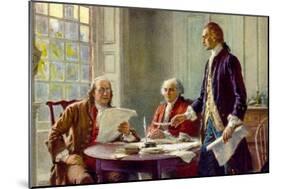 Writing the Declaration of Independence in 1776-Jean Leon Gerome Ferris-Mounted Art Print