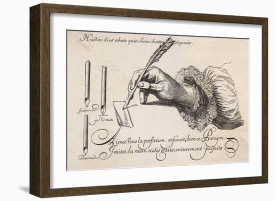 Writing with a Quill Pen-null-Framed Art Print