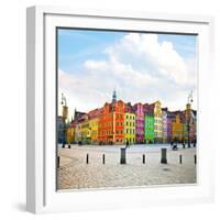 Wroclaw City Center, Market Square Tenements and City Hall-Pablo77-Framed Photographic Print