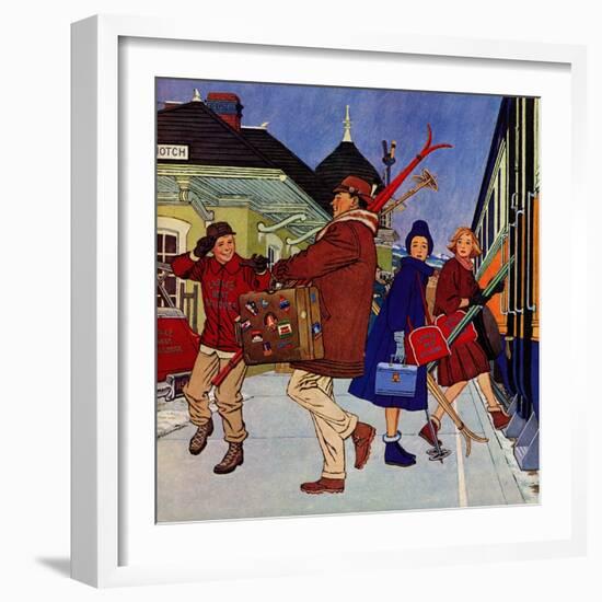 "Wrong Week at the Ski Resort," January 14, 1961-James Williamson-Framed Giclee Print