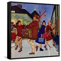 "Wrong Week at the Ski Resort," January 14, 1961-James Williamson-Framed Stretched Canvas