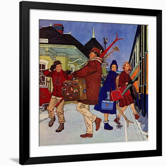 "Wrong Week at the Ski Resort," January 14, 1961-James Williamson-Framed Giclee Print