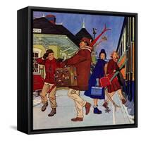 "Wrong Week at the Ski Resort," January 14, 1961-James Williamson-Framed Stretched Canvas