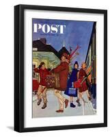 "Wrong Week at the Ski Resort," Saturday Evening Post Cover, January 14, 1961-James Williamson-Framed Giclee Print