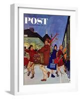 "Wrong Week at the Ski Resort," Saturday Evening Post Cover, January 14, 1961-James Williamson-Framed Giclee Print