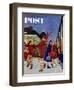 "Wrong Week at the Ski Resort," Saturday Evening Post Cover, January 14, 1961-James Williamson-Framed Giclee Print