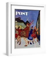 "Wrong Week at the Ski Resort," Saturday Evening Post Cover, January 14, 1961-James Williamson-Framed Giclee Print