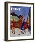 "Wrong Week at the Ski Resort," Saturday Evening Post Cover, January 14, 1961-James Williamson-Framed Premium Giclee Print