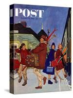 "Wrong Week at the Ski Resort," Saturday Evening Post Cover, January 14, 1961-James Williamson-Stretched Canvas